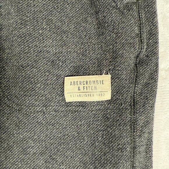 Abercrombie and Fitch Jogger Men Size M Gray Sweatpants Snap Closure 100% Cotton - Picture 2 of 12